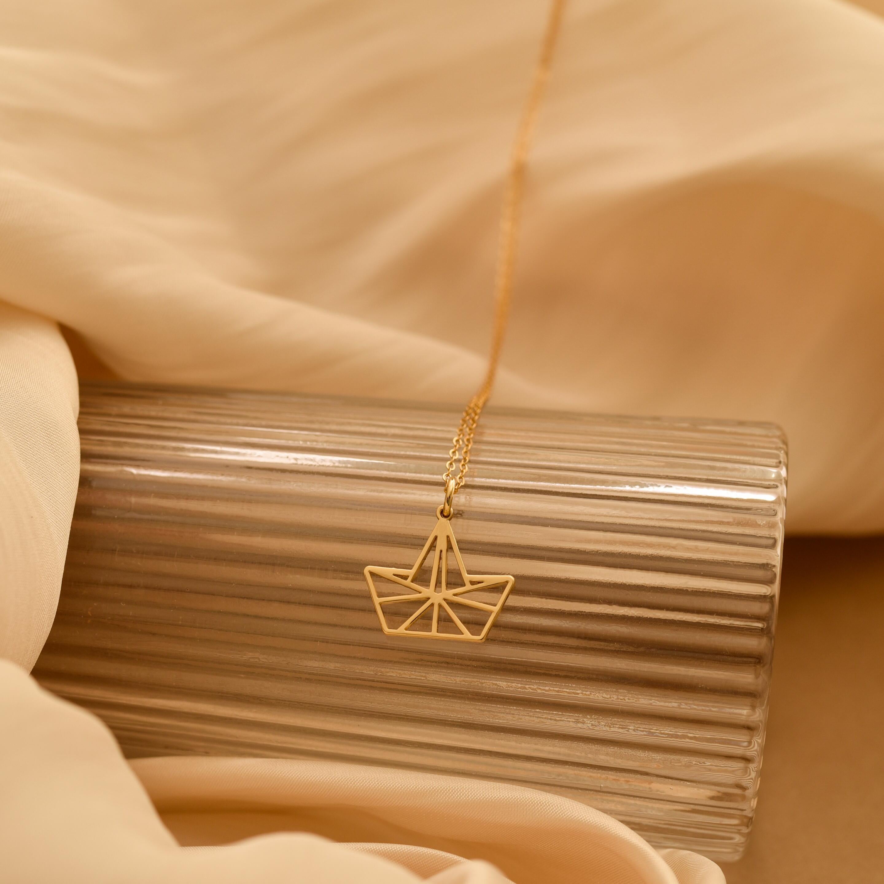 Origami Boat Necklace