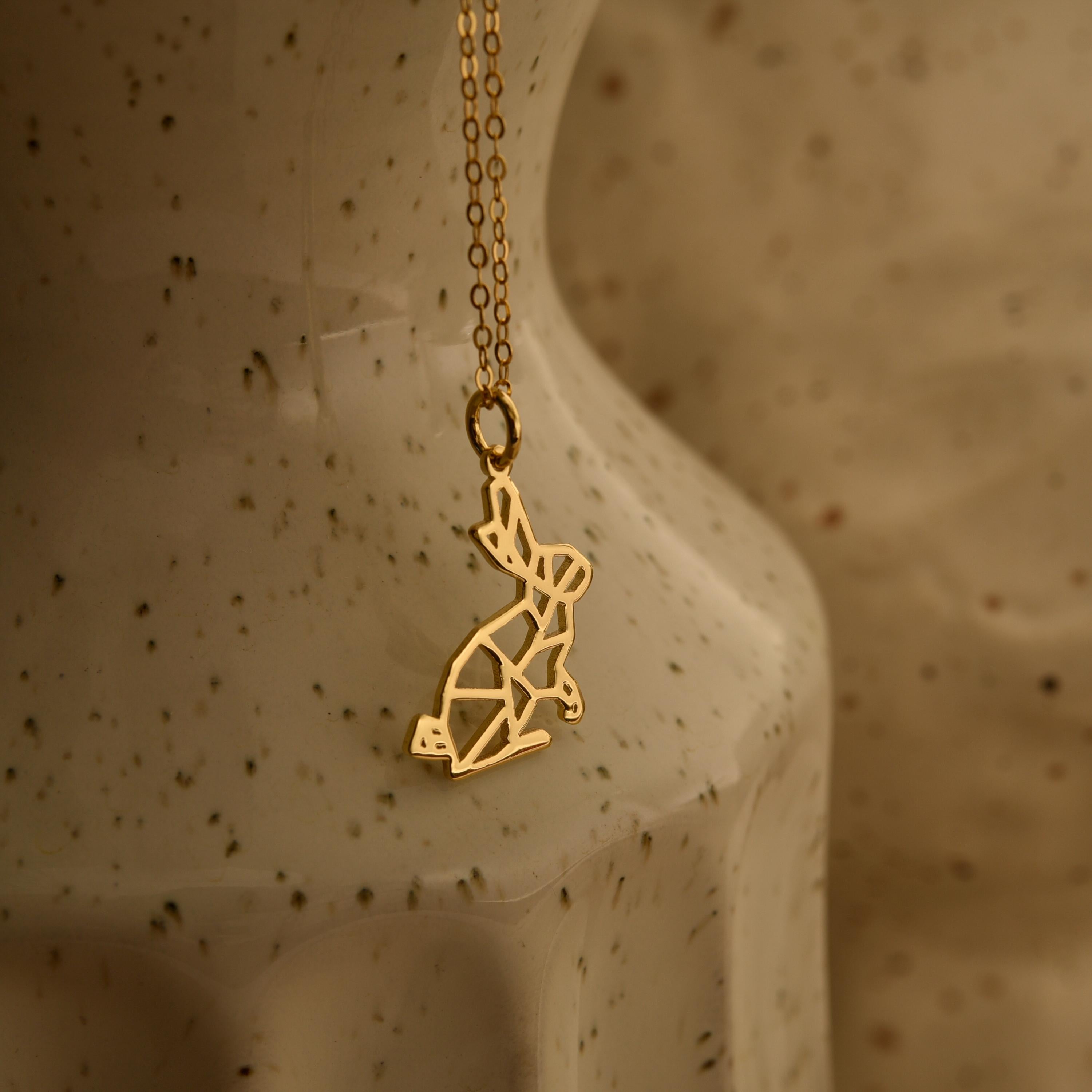 Origami Bunny Necklace