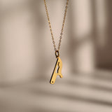 Gold Dripping Knife Pendant Necklace