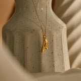 Gold Dripping Knife Pendant Necklace