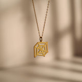 Geometric Spider Web Pendant Necklace