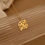 Geometric Spider Web Pendant Necklace
