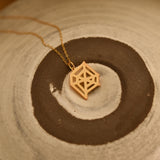 Geometric Spider Web Pendant Necklace