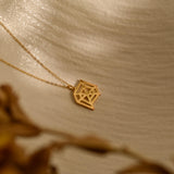 Geometric Spider Web Pendant Necklace