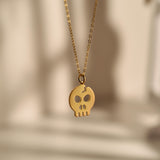 Cracked Skull Pendant Necklace