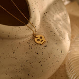 Cracked Skull Pendant Necklace