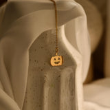 Pumpkin Jack-O'-Lantern Pendant Necklace