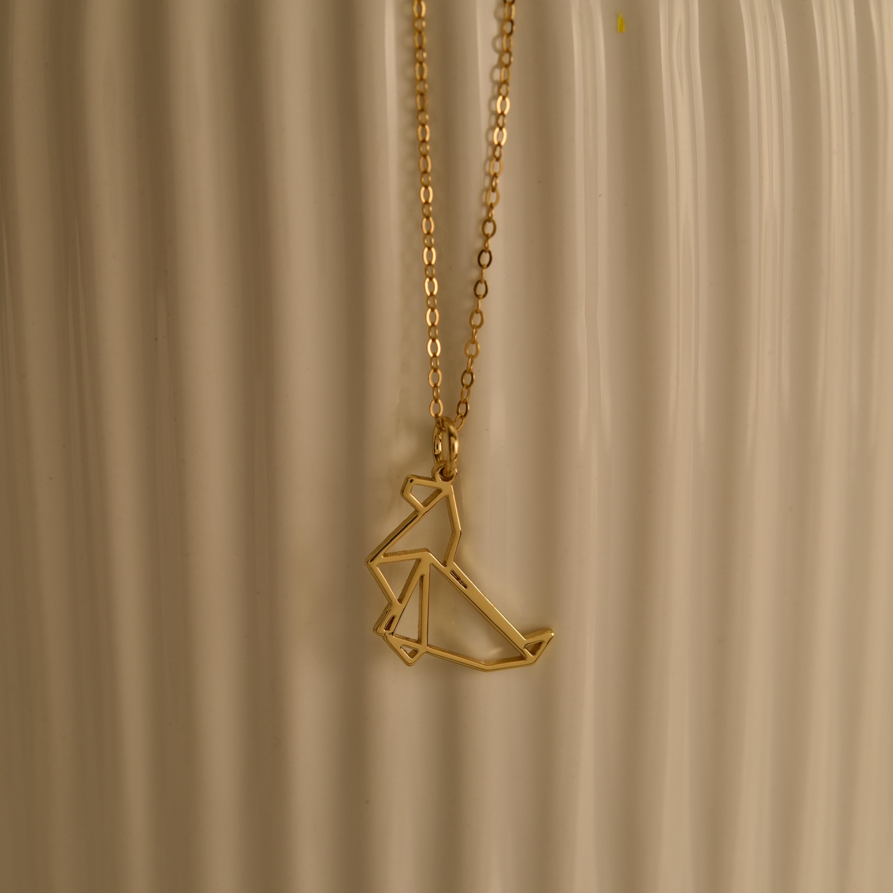 Origami Sea Lion Pendant Necklace