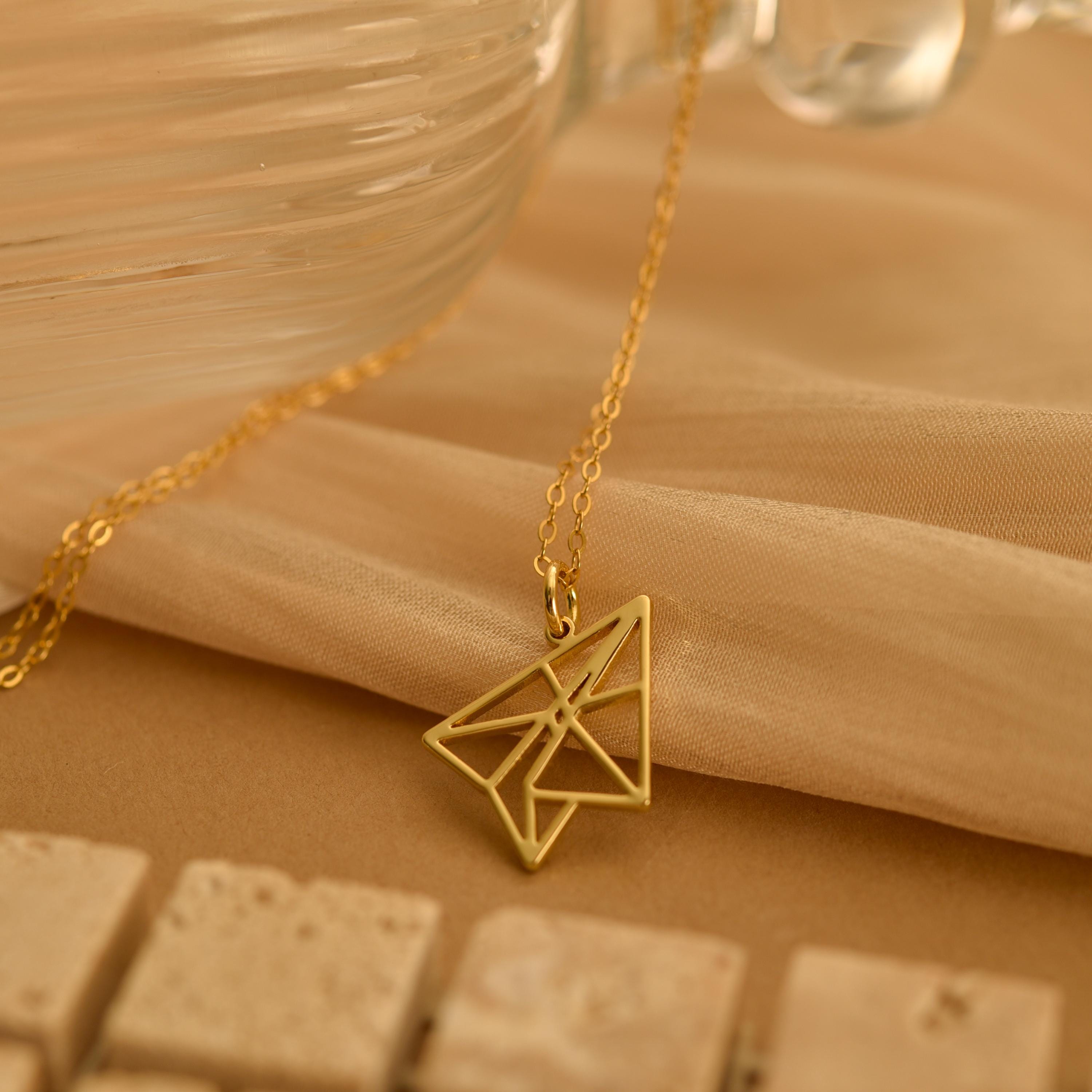 Origami Airplane Necklace