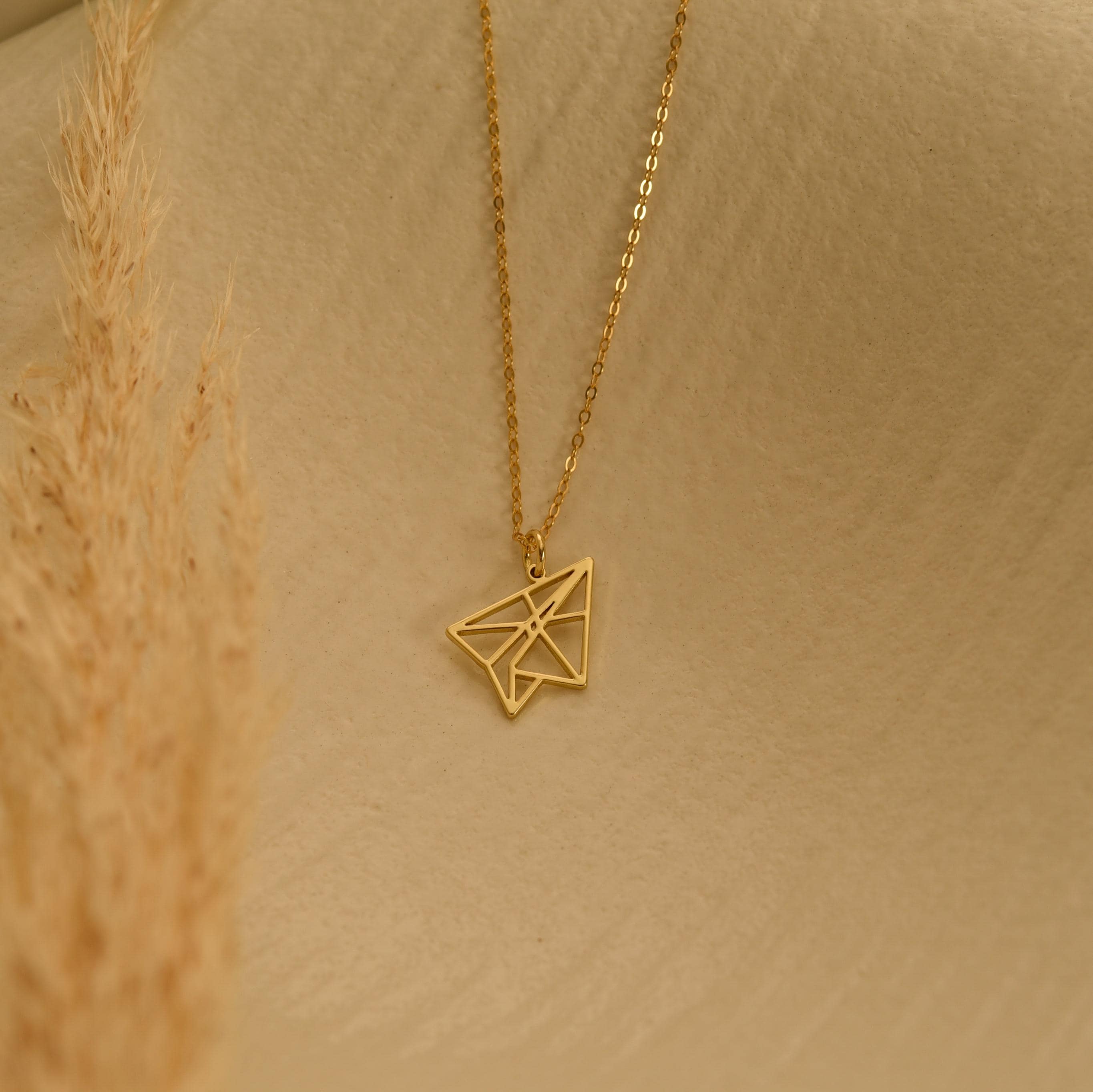 Origami Airplane Necklace
