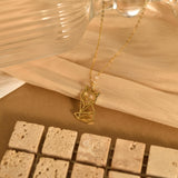 Gold Origami Fox Necklace