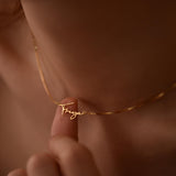 Initial Name Necklace with Box Chain