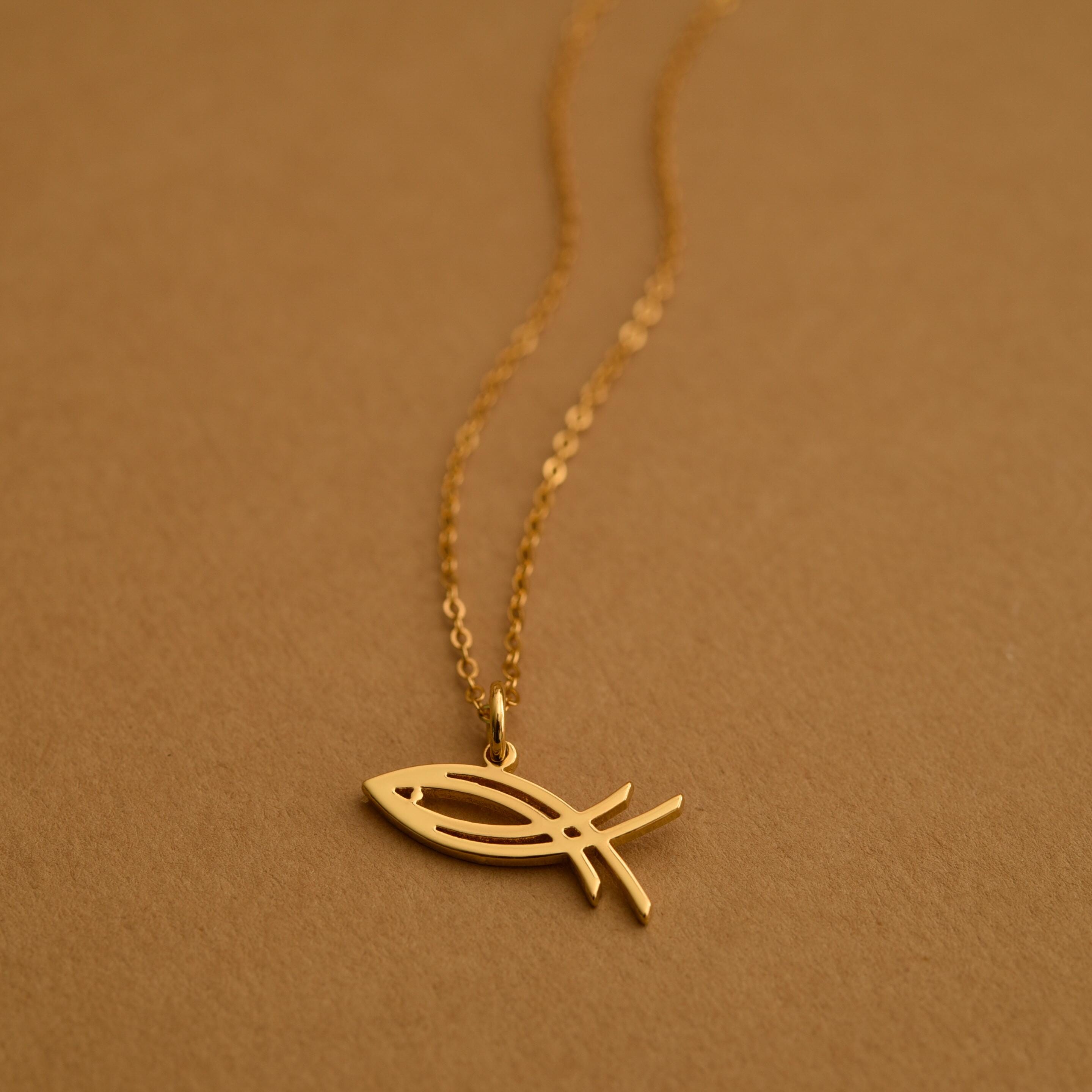 Double Ichthys Cross Necklace