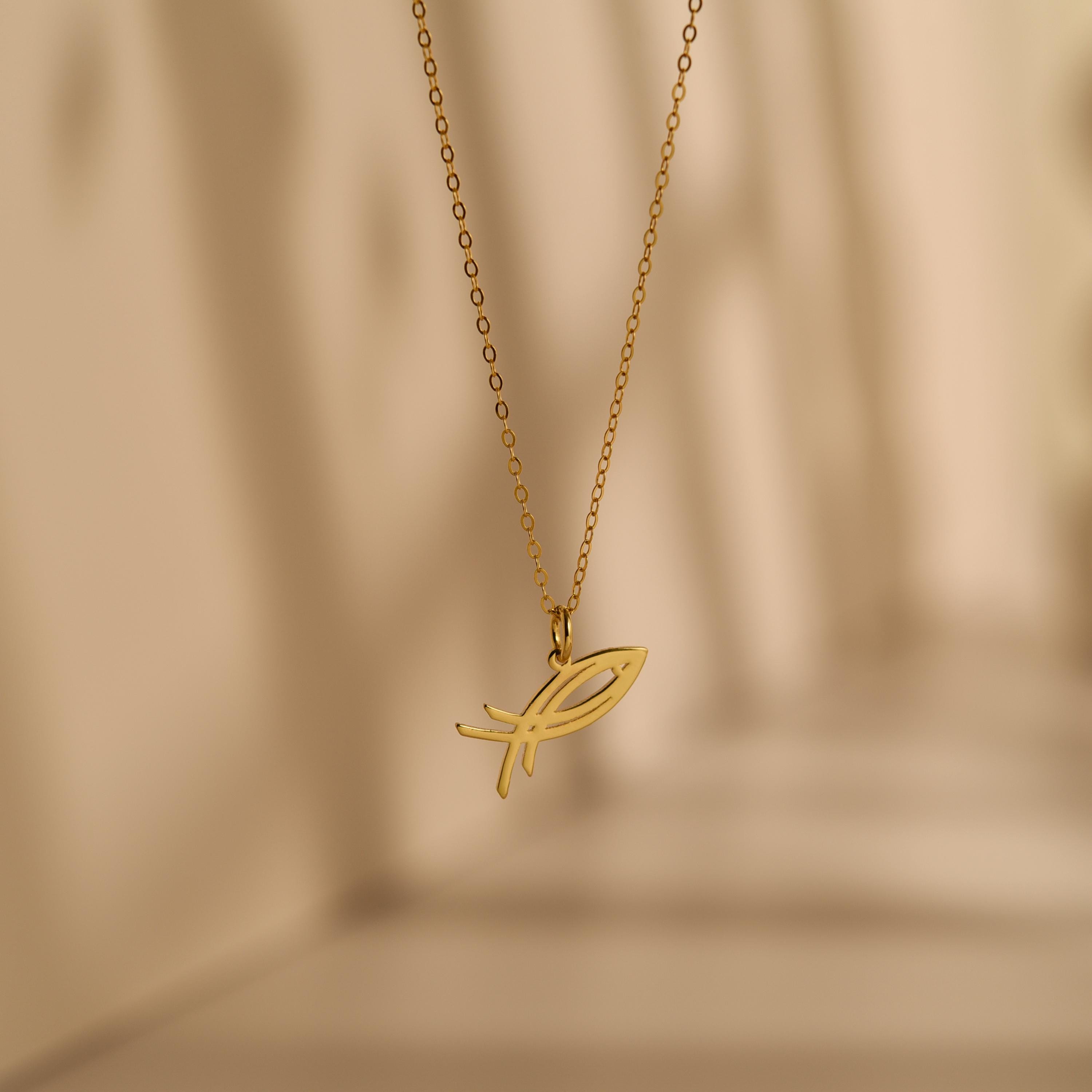 Double Ichthys Cross Necklace
