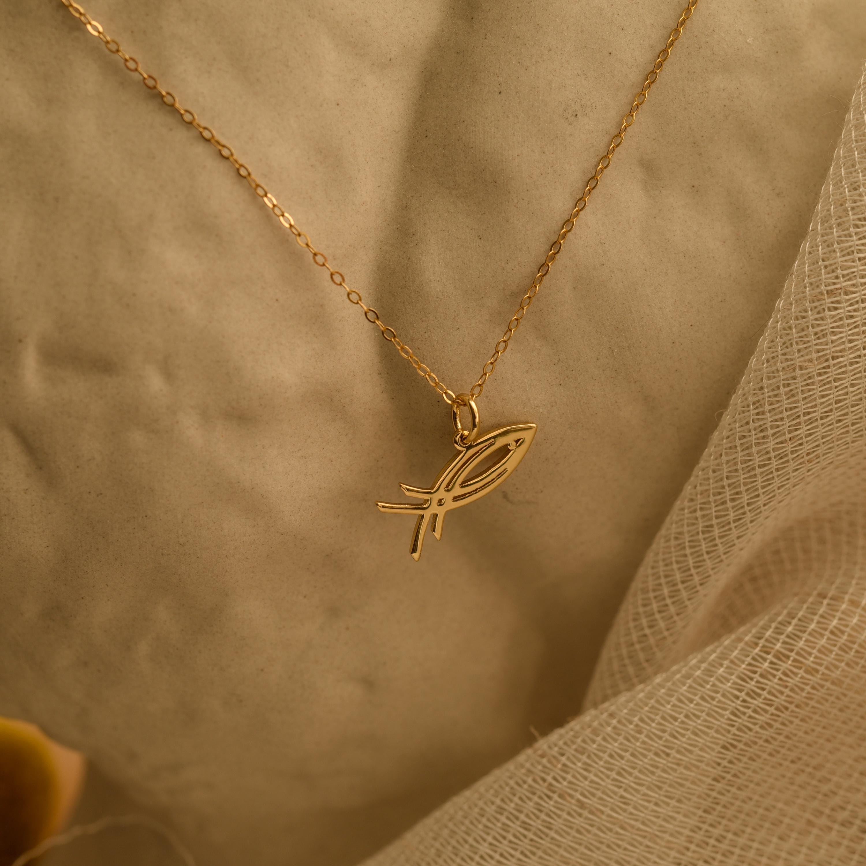 Double Ichthys Cross Necklace
