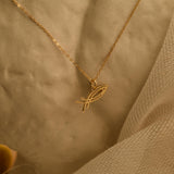 Double Ichthys Cross Necklace