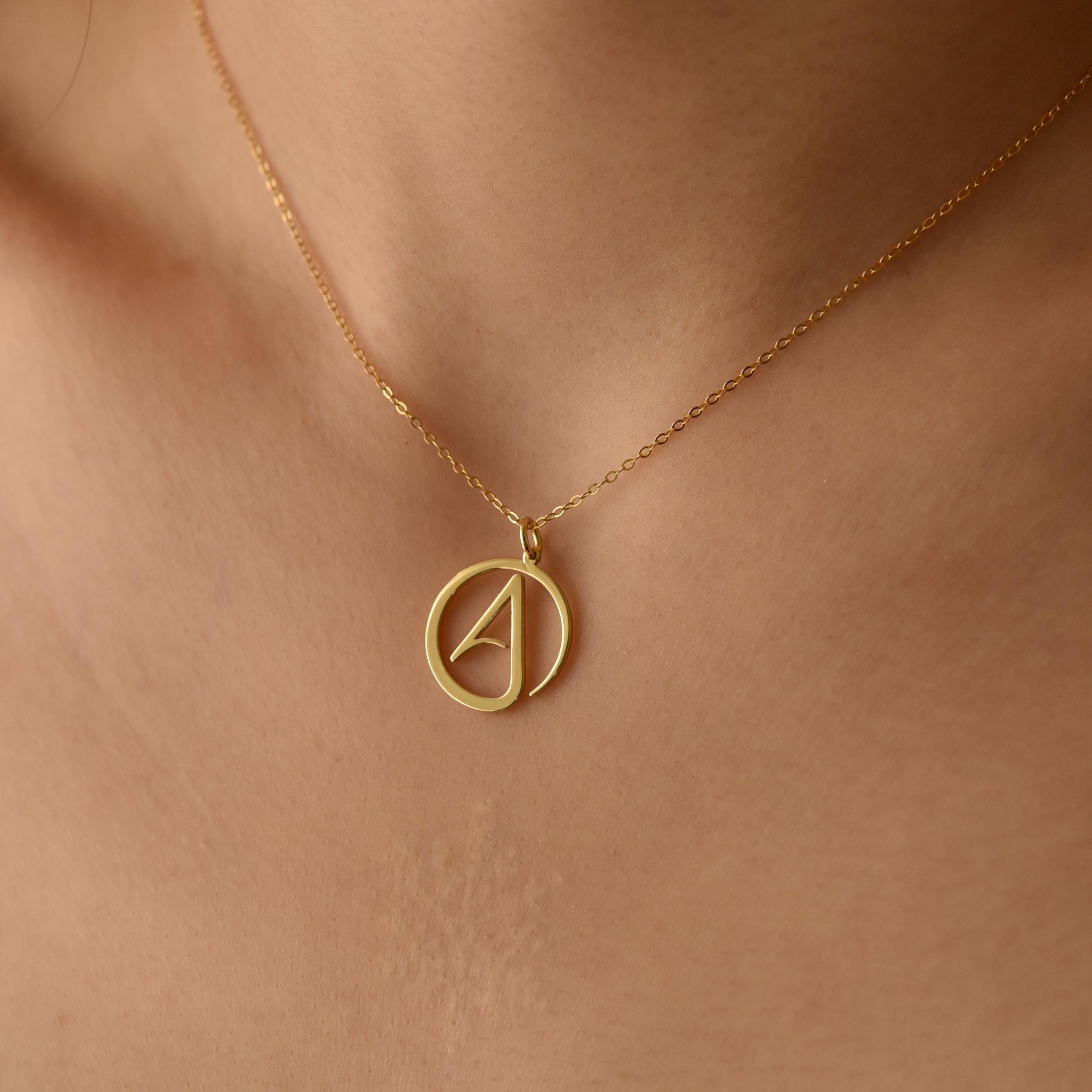 Atheist Symbol Necklace, Freethinker Pendant, Minimalist Atheism Jewelry, Everyday Necklace, Humanist Gift, Subtle Statement, GS0246