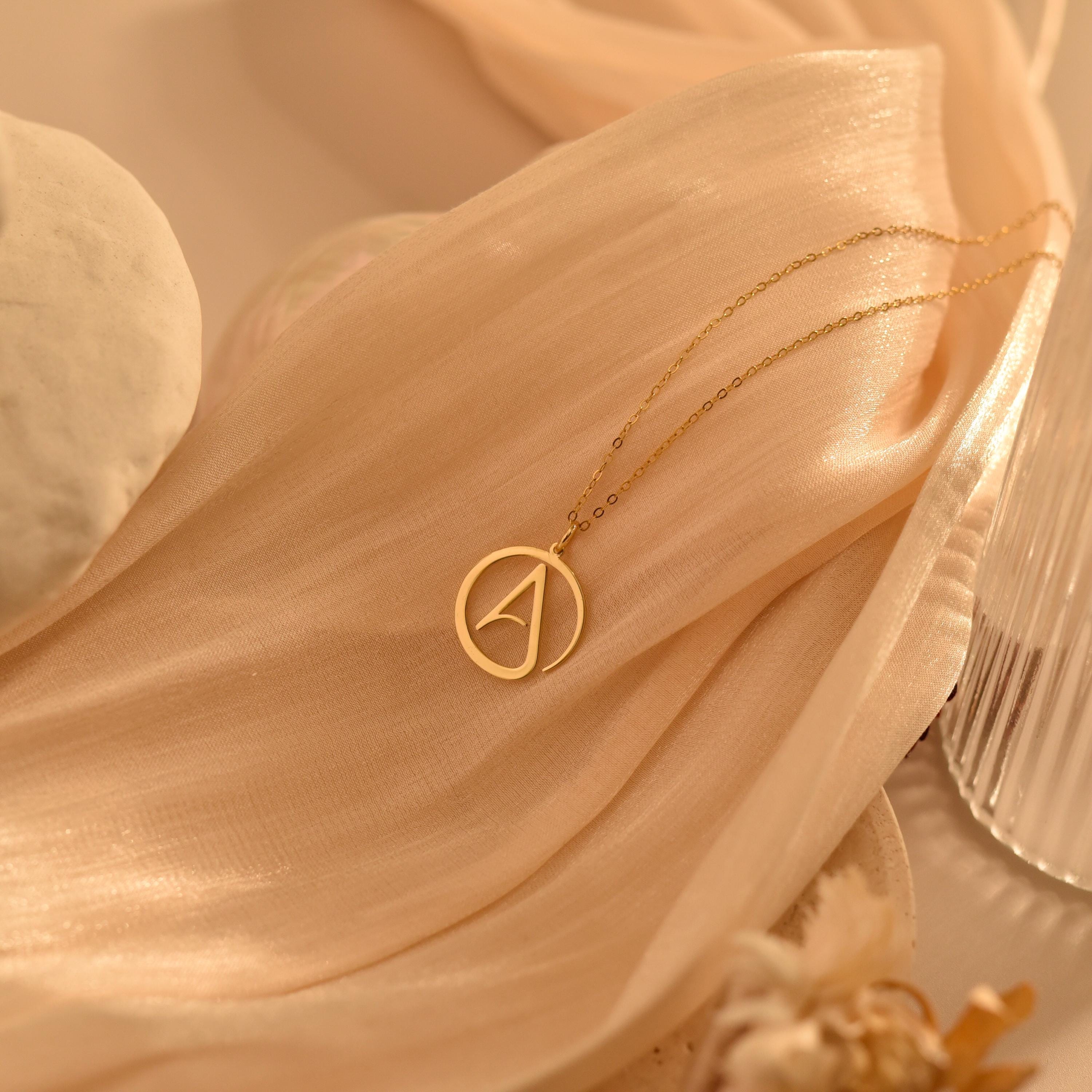 Atheist Symbol Necklace, Freethinker Pendant, Minimalist Atheism Jewelry, Everyday Necklace, Humanist Gift, Subtle Statement, GS0246