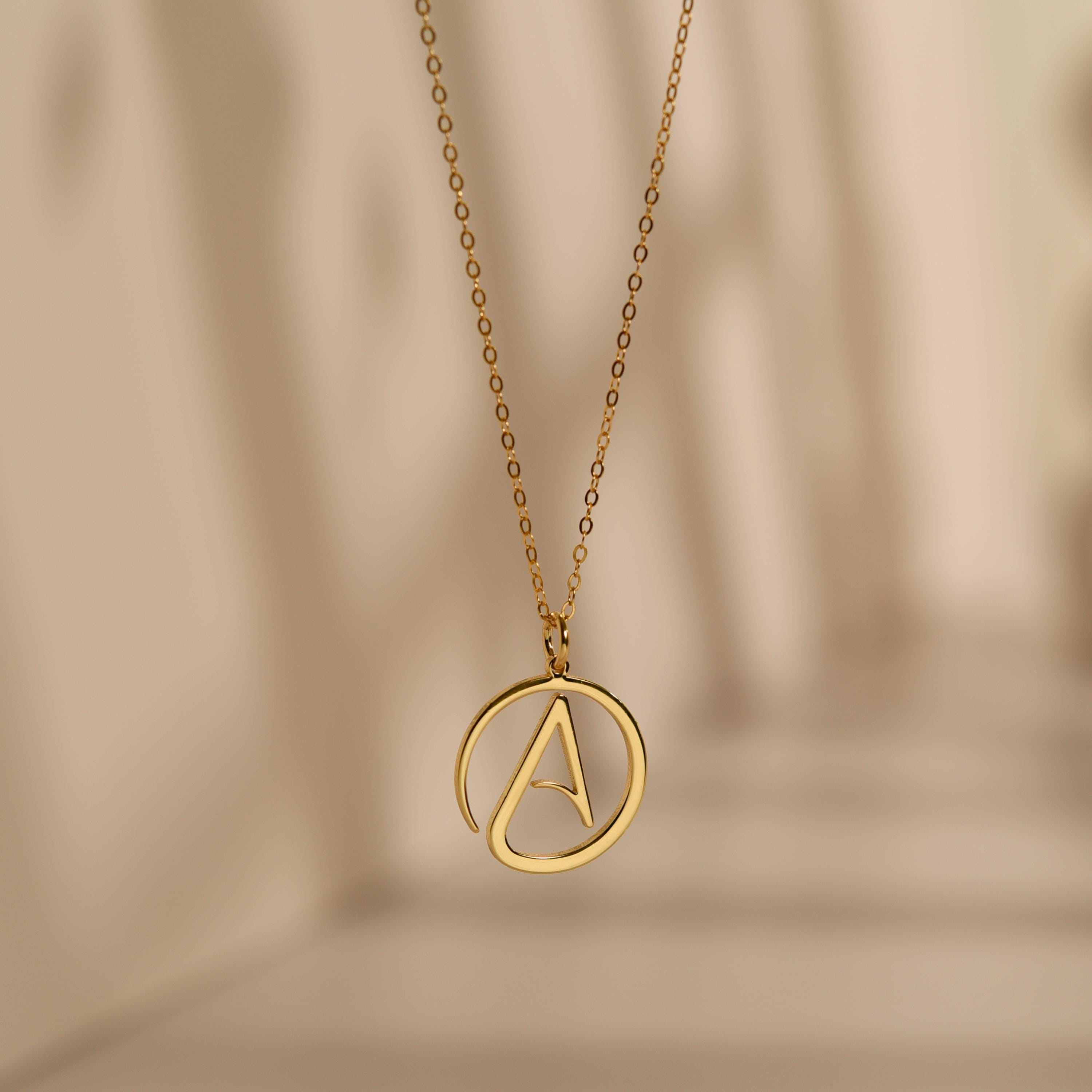 Atheist Symbol Necklace, Freethinker Pendant, Minimalist Atheism Jewelry, Everyday Necklace, Humanist Gift, Subtle Statement, GS0246