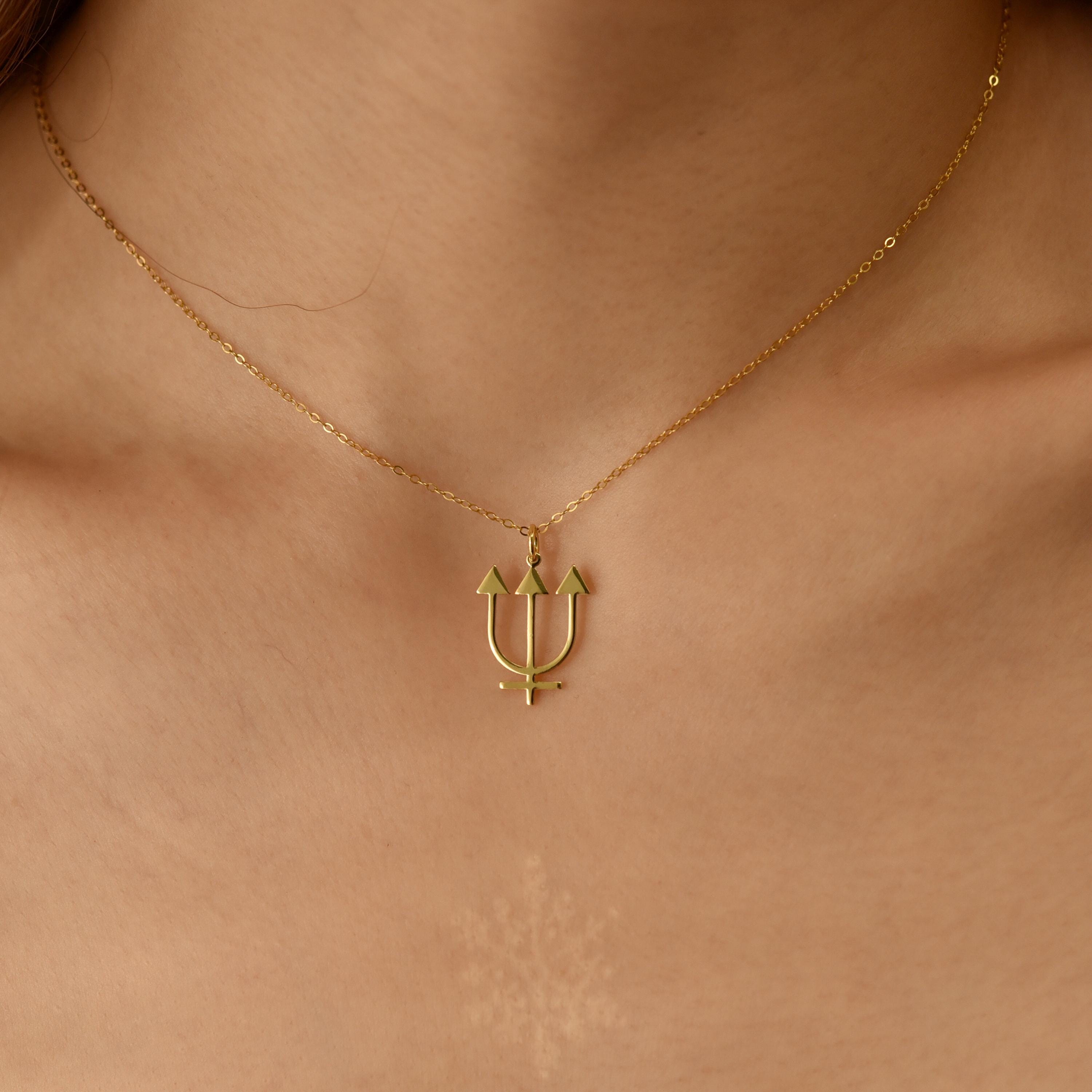 Neptune Symbol Necklace