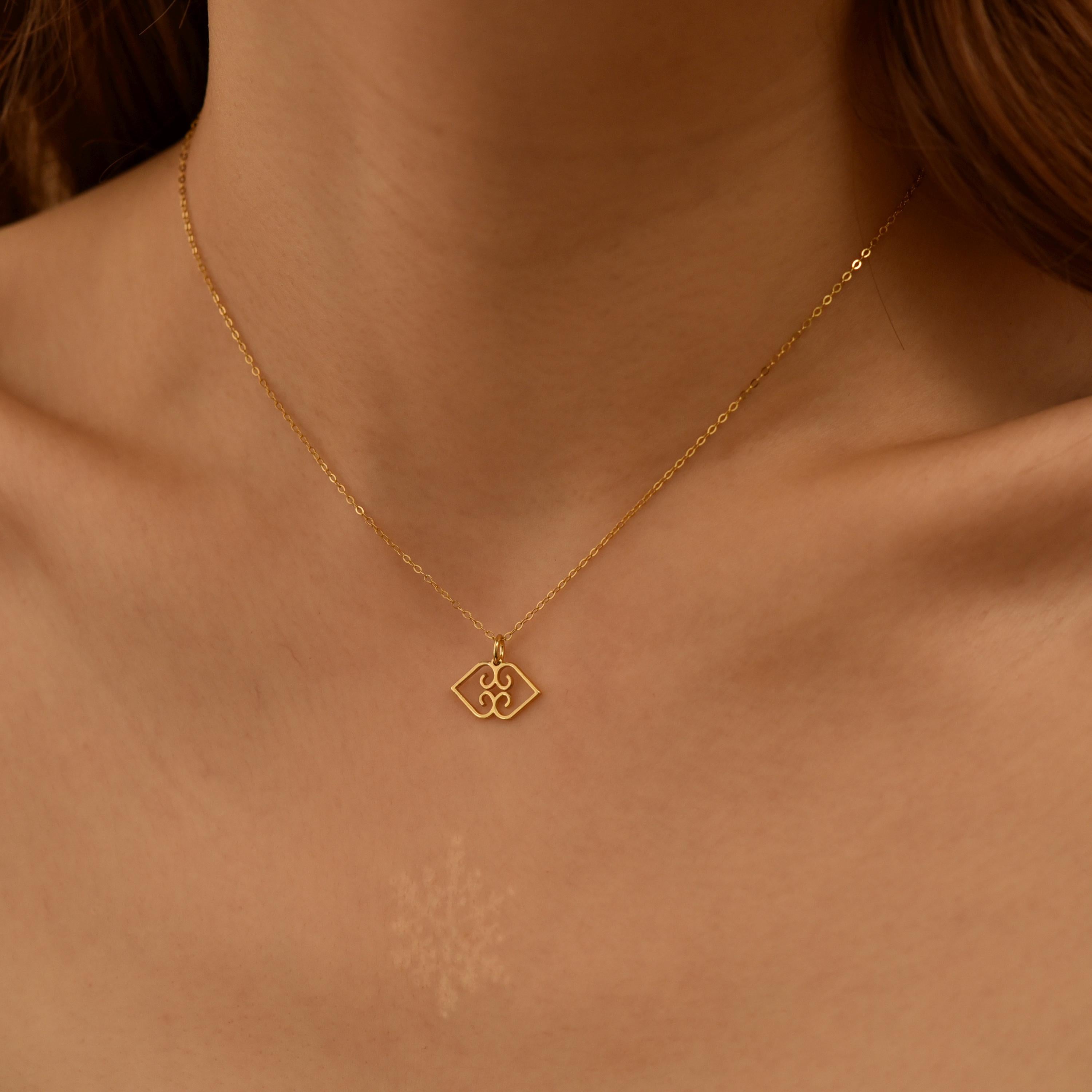 Asase Ye Duru Necklace, Adinkra Symbol Pendant, Minimalist African Motif, Grounding Talisman, Everyday Necklace, Gift for Her, GS0251