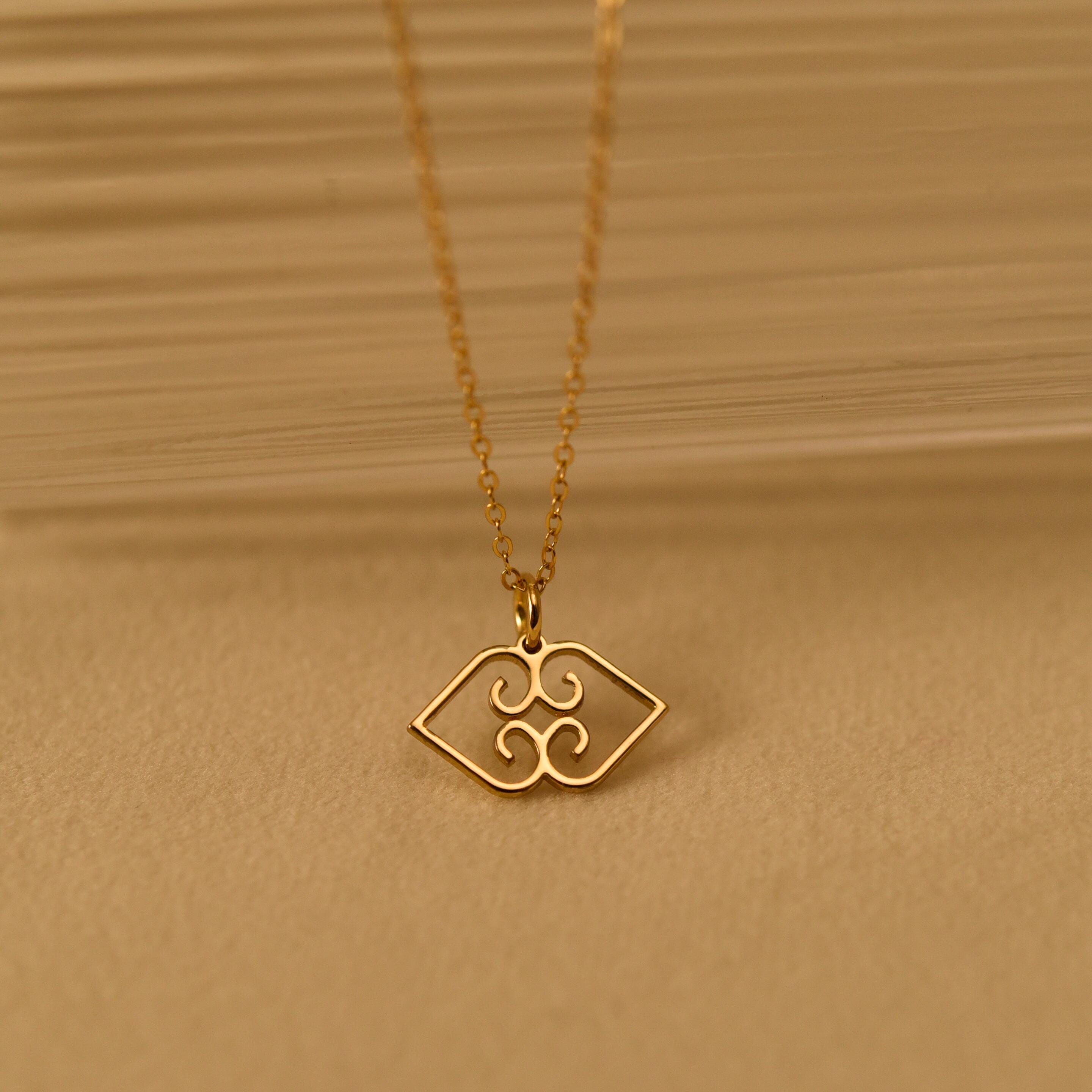 Asase Ye Duru Necklace, Adinkra Symbol Pendant, Minimalist African Motif, Grounding Talisman, Everyday Necklace, Gift for Her, GS0251