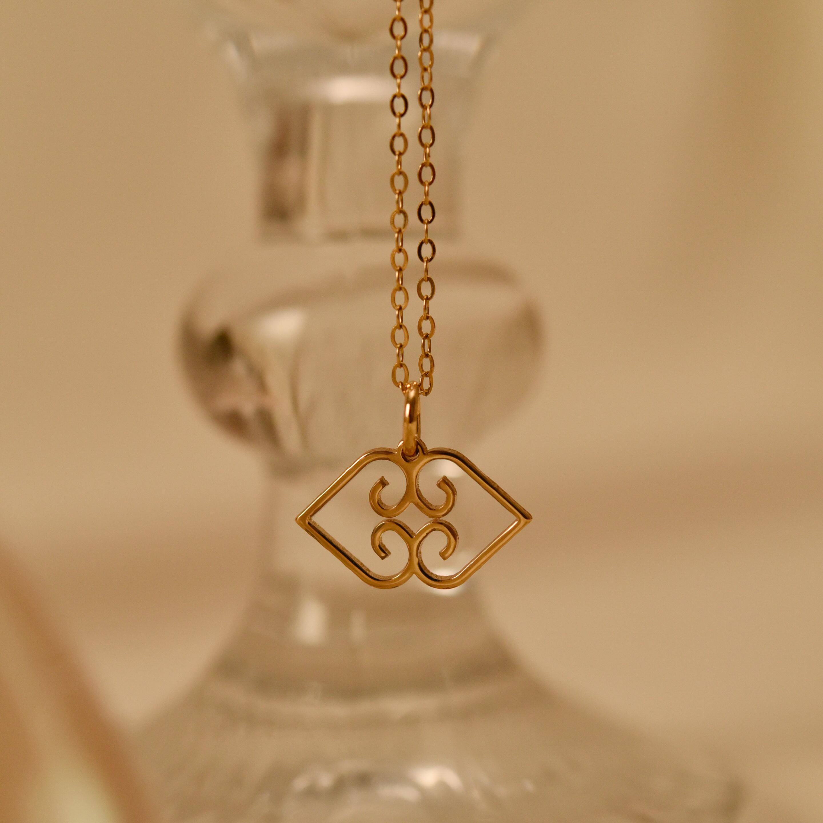 Asase Ye Duru Necklace, Adinkra Symbol Pendant, Minimalist African Motif, Grounding Talisman, Everyday Necklace, Gift for Her, GS0251