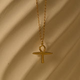 Ankh Egyptian Cross Necklace, Key of Life Pendant, 18K Gold Plated on Sterling Silver, Ancient Egypt Jewelry Gift, GS0266