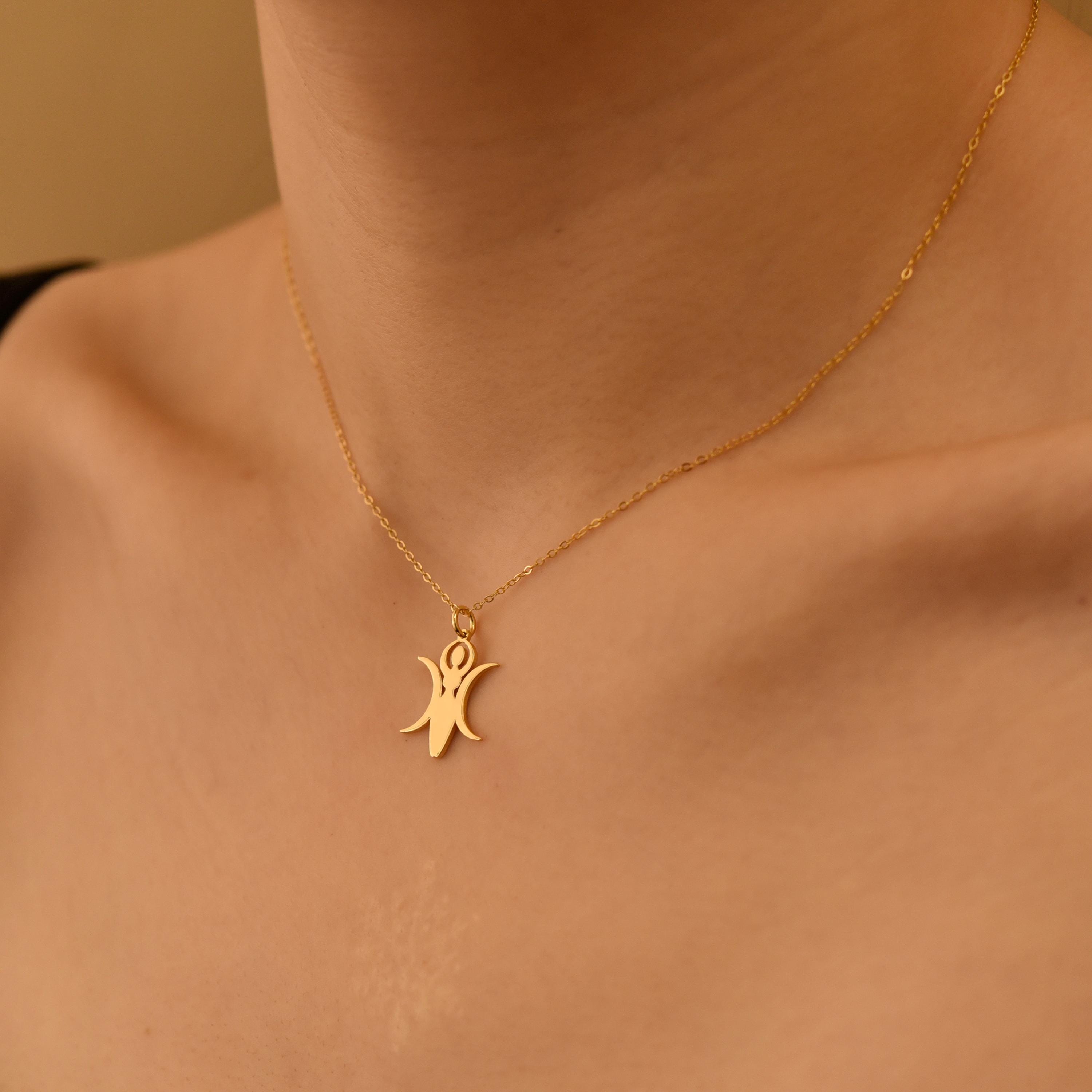 Triple Moon Goddess Necklace