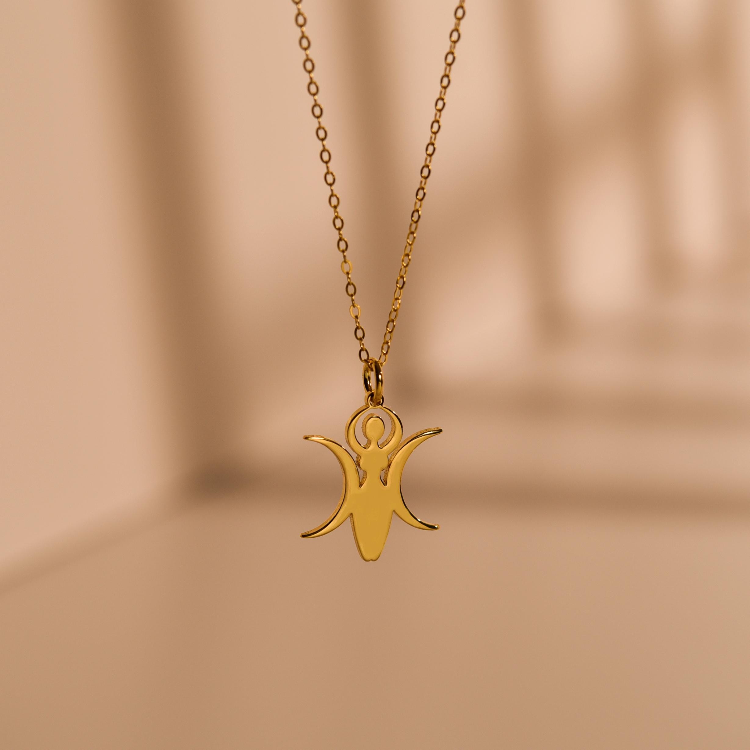 Triple Moon Goddess Necklace