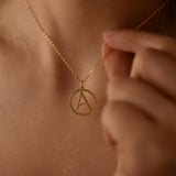 Atheist Symbol Necklace, Freethinker Pendant, Minimalist Atheism Jewelry, Everyday Necklace, Humanist Gift, Subtle Statement, GS0246
