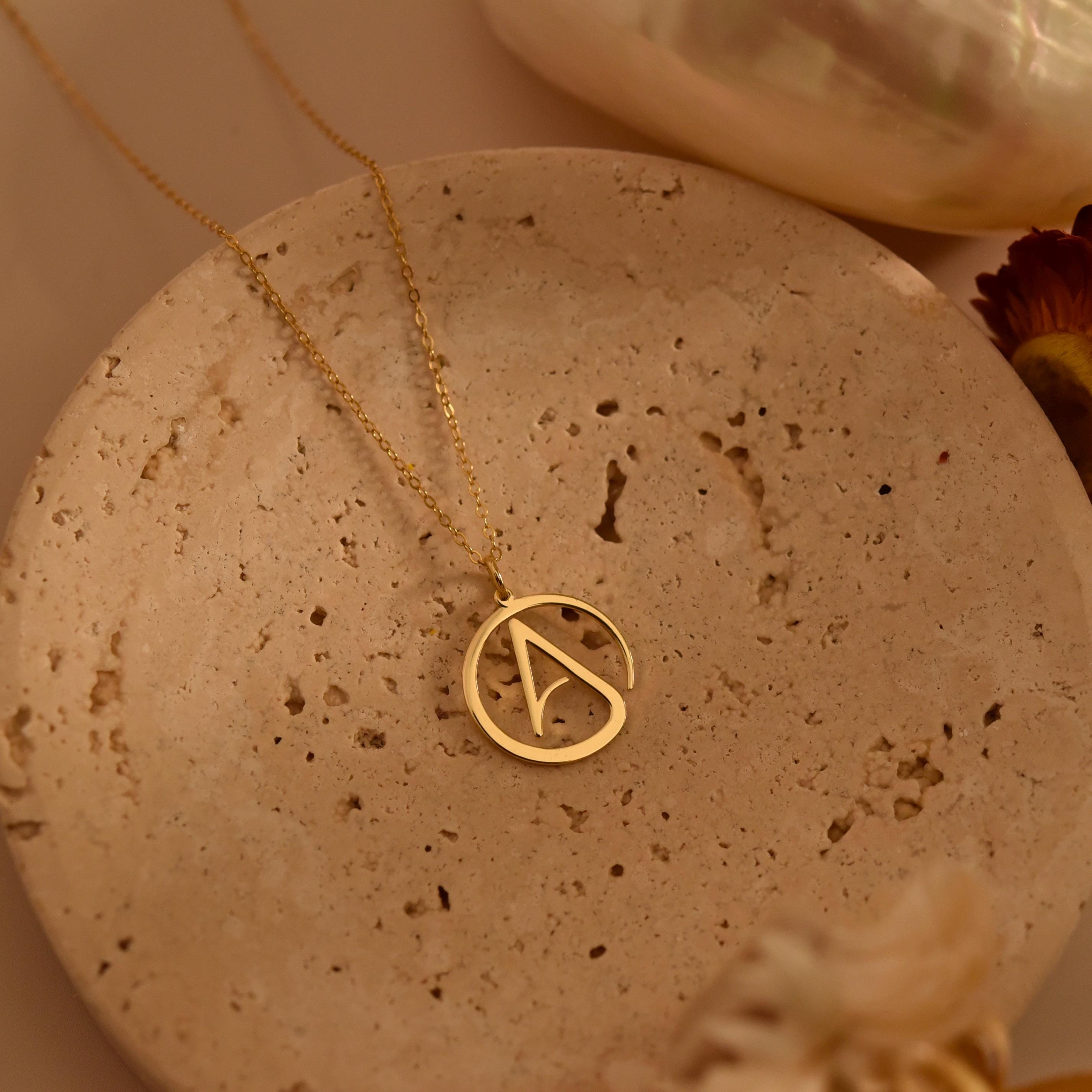 Atheist Symbol Necklace, Freethinker Pendant, Minimalist Atheism Jewelry, Everyday Necklace, Humanist Gift, Subtle Statement, GS0246