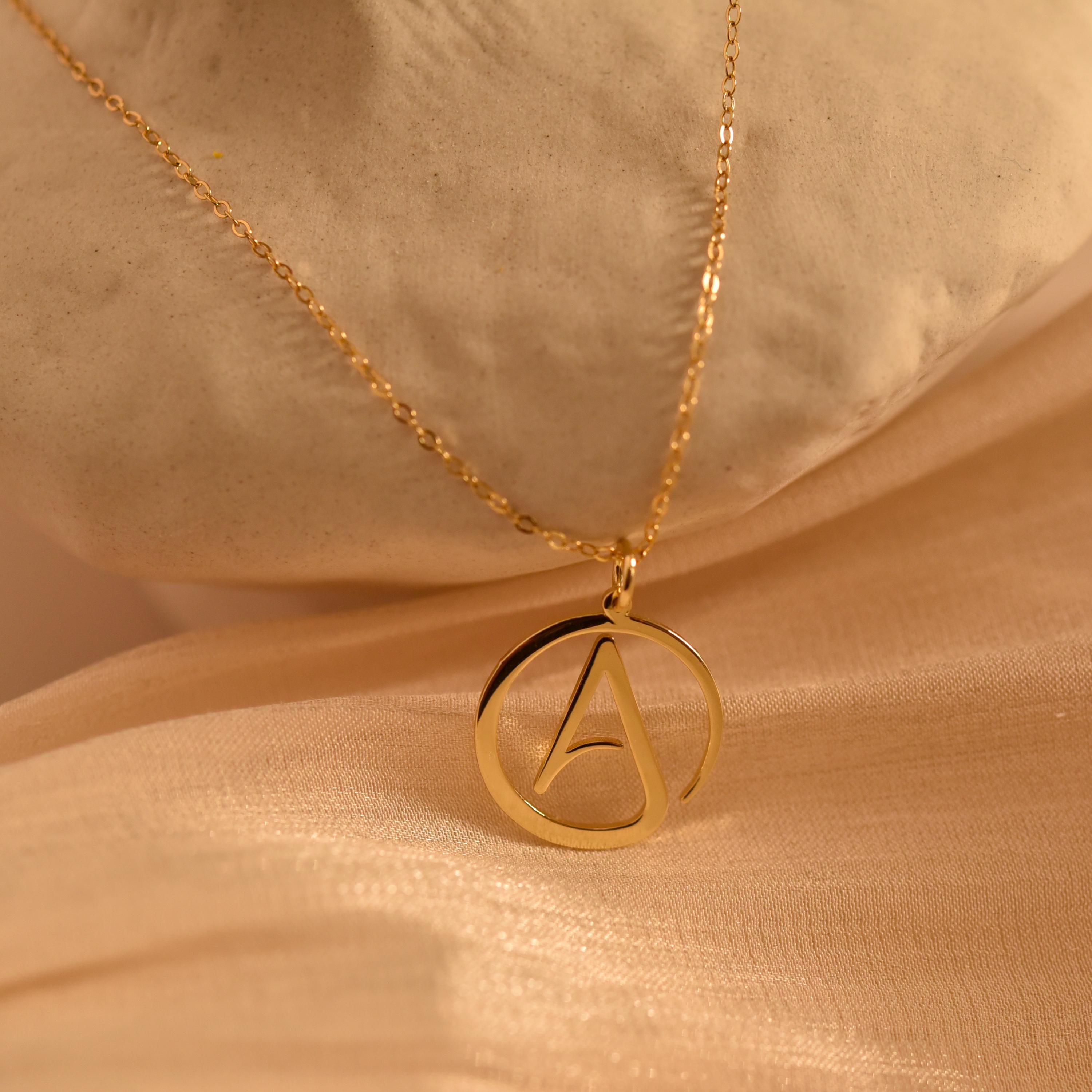 Atheist Symbol Necklace, Freethinker Pendant, Minimalist Atheism Jewelry, Everyday Necklace, Humanist Gift, Subtle Statement, GS0246