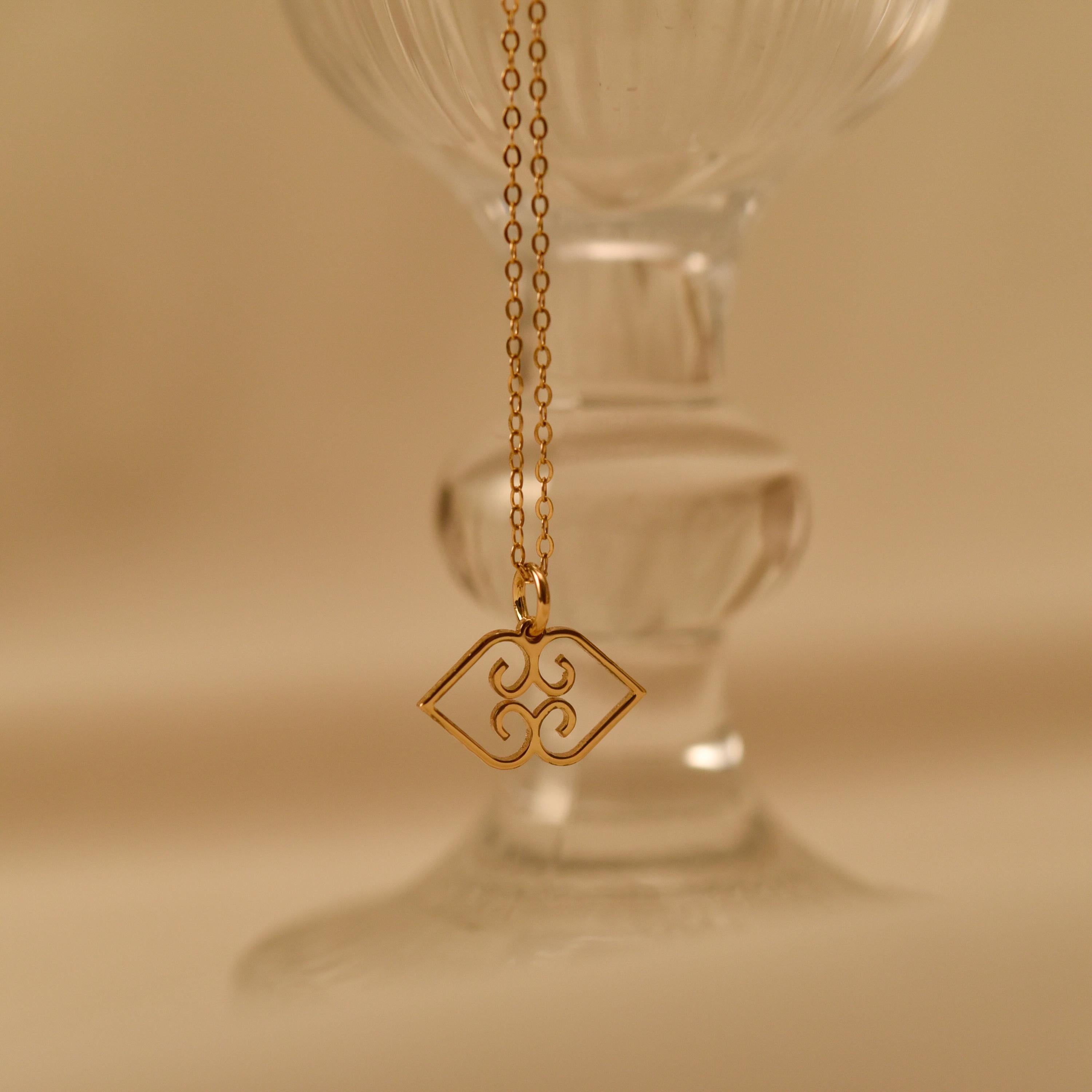 Asase Ye Duru Necklace, Adinkra Symbol Pendant, Minimalist African Motif, Grounding Talisman, Everyday Necklace, Gift for Her, GS0251