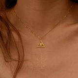All-Seeing Eye Necklace, Triangle Pendant, Protection Amulet, Mystical Symbol Jewelry, Everyday Necklace, Gift for Her, GS0255