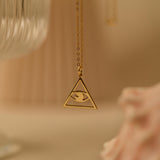 All-Seeing Eye Necklace, Triangle Pendant, Protection Amulet, Mystical Symbol Jewelry, Everyday Necklace, Gift for Her, GS0255