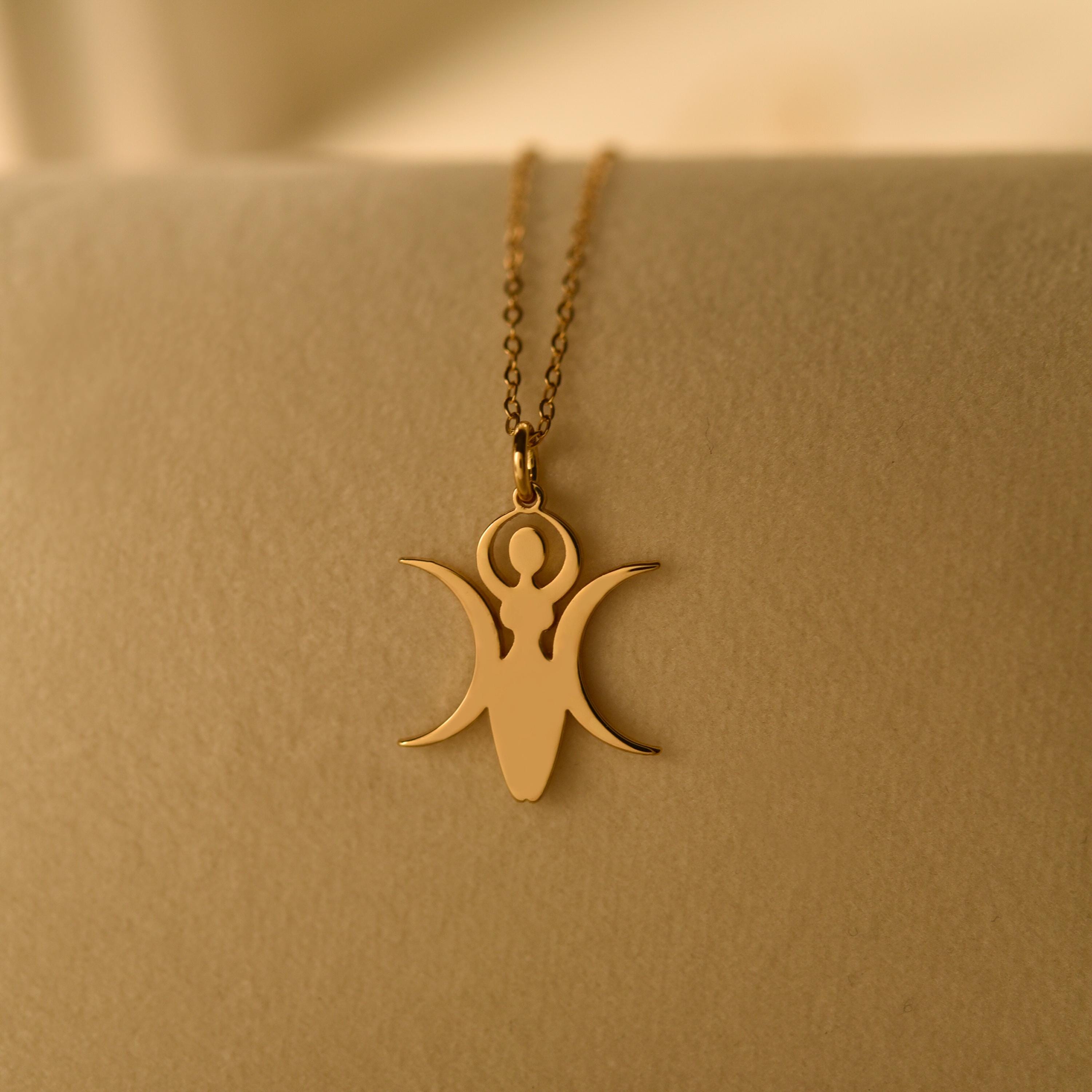 Triple Moon Goddess Necklace
