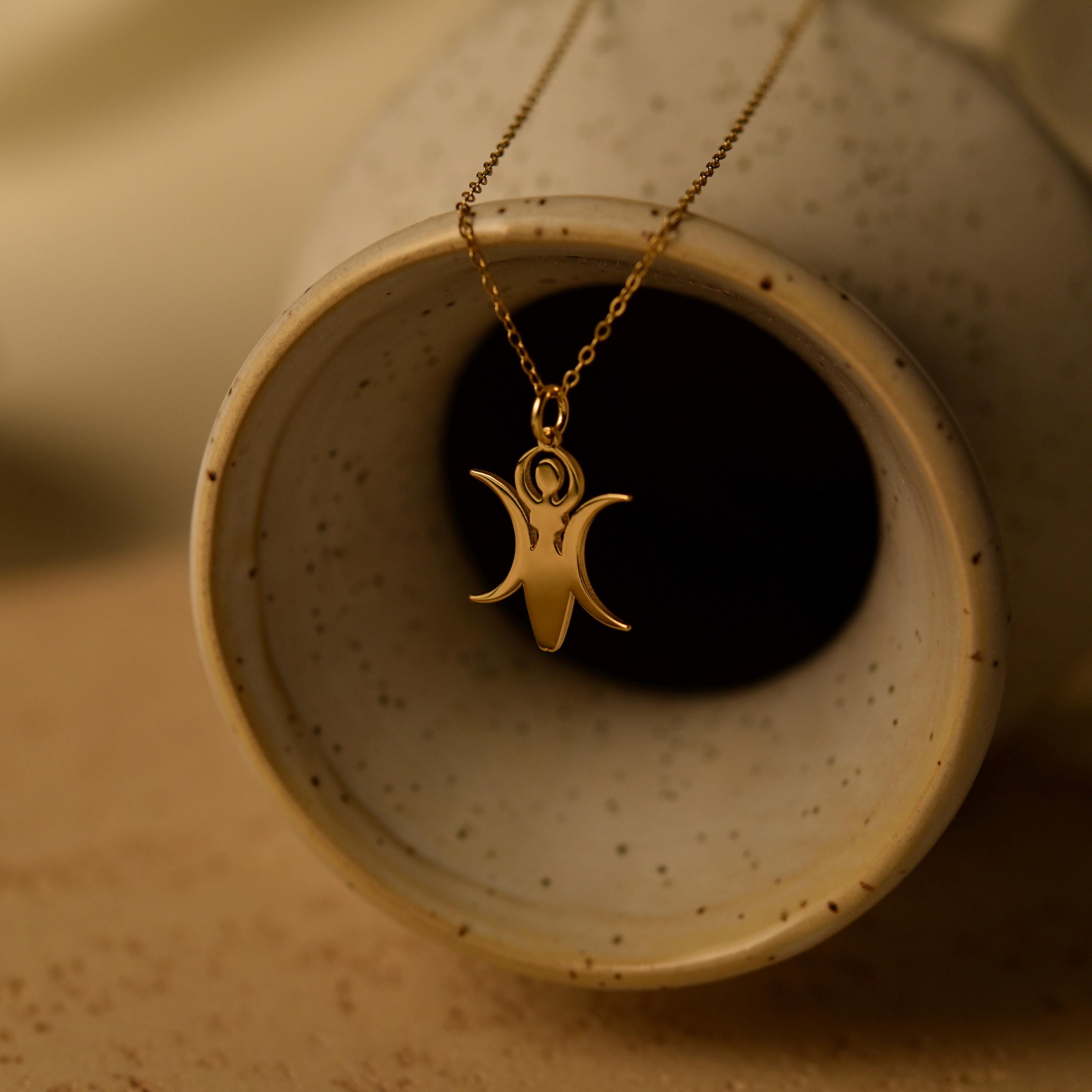 Triple Moon Goddess Necklace