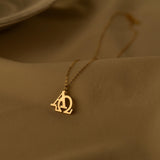 Alpha & Omega Necklace, Christian Symbol Pendant, 18K Gold Plated on Sterling Silver, GS0268
