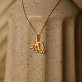 Alpha & Omega Necklace, Christian Symbol Pendant, 18K Gold Plated on Sterling Silver, GS0268