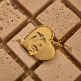 Personalized Pixel Crescent Moon Necklace